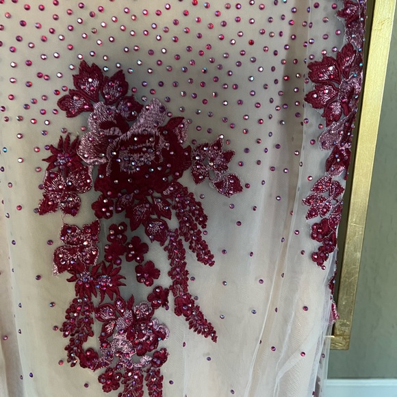 One of a kind red rhinestone prom gown!! - Picture 5 of 9